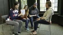 During the training, medical students participate in several role-playing scenarios, with Speech and Hearing Sciences students in the role of patients with communication disorders.  